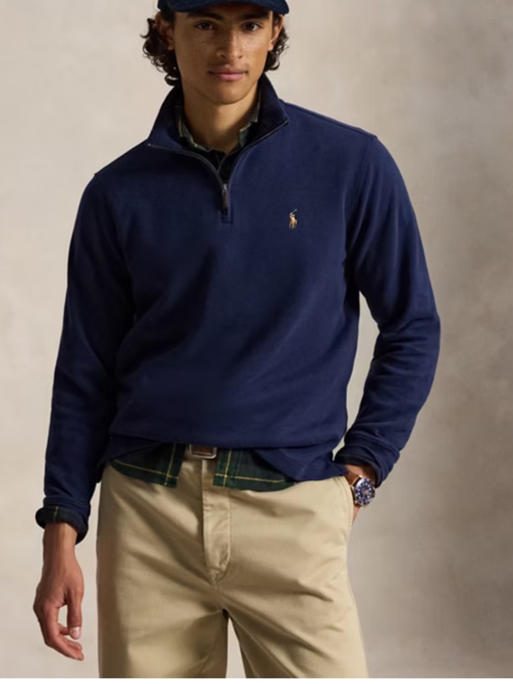 POLO RALPH LAUREN
Dark BLUE Estate-Rib 1/2 Zip
PULLOVER Designer SHIRT
XL